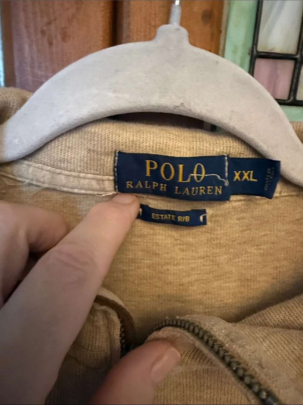 Polo by Ralph Lauren Men's Half-Zip Pullover Sweater in Light Beige